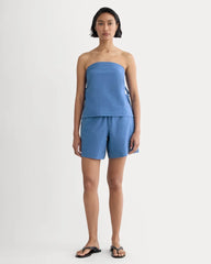 The Seersucker Tube Top | Soft Cobalt