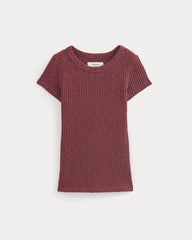 The Cozy Rib Tee | Pomegranate