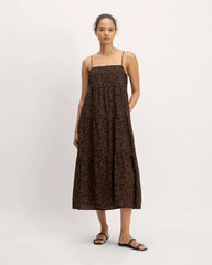 The Gauze Tiered Dress | Black / Cocoa Small Floral