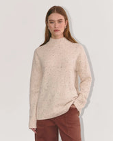 The Mockneck Sweater in Plush Cotton | Cream Confetti