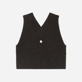 The Cross-Back Cropped Sweater Top | Black