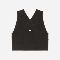 The Cross-Back Cropped Sweater Top | Black