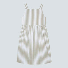 The Seersucker Midi Dress | Nutria / Off-White
