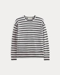 The Slouch Sweater in Cotton Linen | White / Black