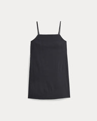 Mini Shift Dress in Stretch Linen | Black