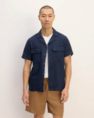The Resort Shirt in Linen | Navy