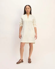 The Long-Sleeve Utility Mini Dress | Bone
