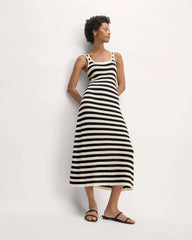 The Crochet Knit Tank Dress | Bone / Black