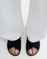 The Suede Crossover Sandal | Black