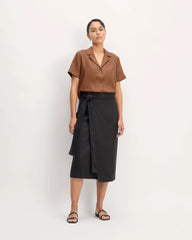 The Notch Shirt in Linen | Carob Brown