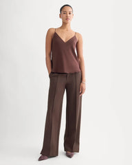 The Tie Back Cami in Washable Silk | Deep Plum