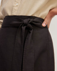 The Linen Wrap Skirt | Black