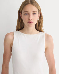 Tissue Boatneck Tank with Side Tie | Bone