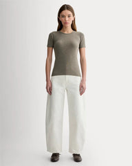 The Luxe Rib Crew | Heathered Fatigue