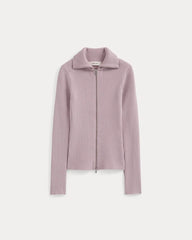 Full-Zip Ribbed Jacket in Everyday Cotton | Burnished Lilac