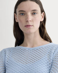 The Lace Knit Mini Dress | Sky Blue