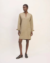 The Long-Sleeve Utility Mini Dress | Trench Coat Khaki