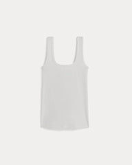 The Luxe Rib Square-Neck Tank | White