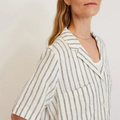 The Linen Workwear Dress | Black / Canvas Tan