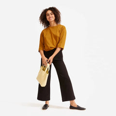 The Wide-Leg Crop Pant | Black | Short
