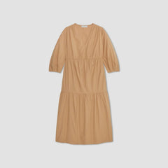 The Poplin Tiered Dress | Caramel