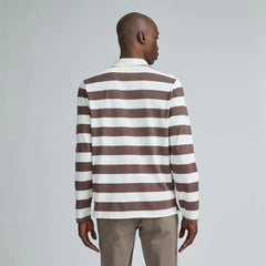 The Premium-Weight Rugby Shirt | Chocolate Brown / Canvas Tan