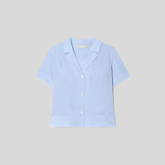 The Notch Shirt in Washable Silk | Periwinkle