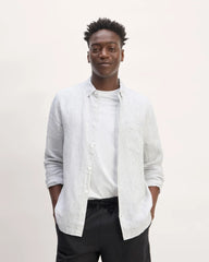 The Classic Shirt in Linen | White / Black