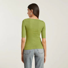 The Luxe Micro-Rib Scoop-Neck Tee | Pepper