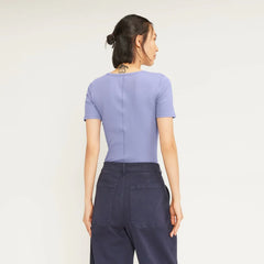 The Pima Micro-Rib Crew Tee | Cornflower Blue