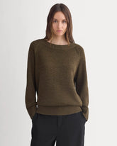 Wide-Neck Crew Sweater in Tape Yarn | Beech