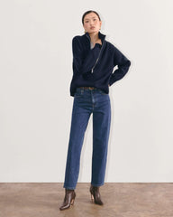 The Half-Zip Sweater in Luxe Merino | Navy