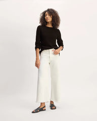 The Organic Cotton Open-Stitch Crew | Black