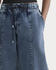The Drawstring Baggy Jean | Mid Indigo