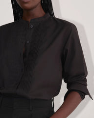 The Tuxedo Shirt in Silky Cotton | Black