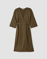 The Ribbed Wrap Midi Dress | Beech