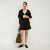 The Linen Workwear Shirt | Black