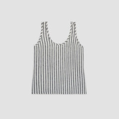 The Scoop Tank in Linen | Bone/Navy
