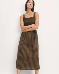 The Gauze Smock Dress | Cocoa / Black