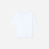 The Organic Cotton Slouchy V-Neck | White