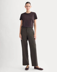 The Box-Cut Tee in Essential Cotton | Dark Chocolate | No Pocket