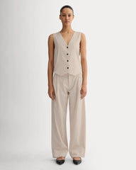 The Vest in Stretch Linen | Birch
