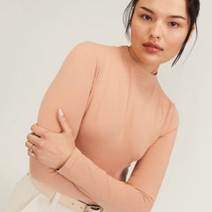 The Supima® Form Funnel Neck Tee | Blush Pink