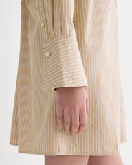 The Mini Shirtdress in Ultrasoft Cotton | Tiger's Eye / Optic White