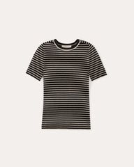 The Sweater Tee in Ultrasoft Merino | Black / Bone