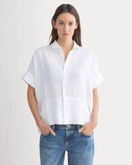 The Boxy Shirt in Linen | White