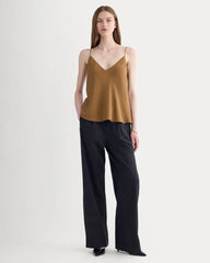 The Tie Back Cami in Washable Silk | Toffee