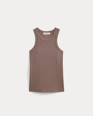 Racerback Tank in Pointelle | Heathered Chocolate Chip