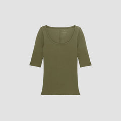 The Luxe Rib Scoop-Neck Tee | Kalamata