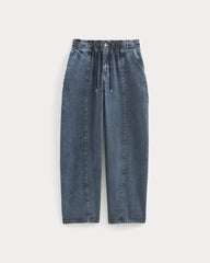 The Drawstring Baggy Jean | Mid Indigo